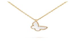 18k Gold Crystal Diamond Butterfly Pendant Necklace French Luxury Brand V Classic Necklace fashion designer for women mens wedding4165901