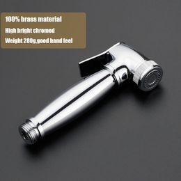 Quality brass chrome plated toilet bidet bright polished bathroom bidet faucet sprayer shower head wall mounted valve & holder