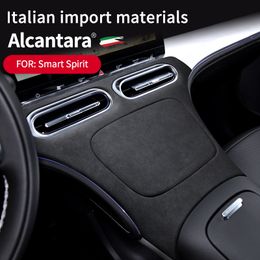 car central control storage box panel decorative sticker Alcantara suede For Mercedes Benz smart Elf 1 modified accessories