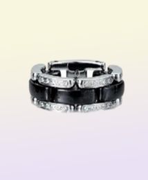 New Arrival Brand Jewellery Boutique High Quality Women039s Ring black and white ceramic diamond ring ring tail rings jewelry57641505273082