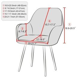 Velvet High Arm Chair Cover Elastic Dining Chair Slipcovers Stretch Armchair Chairs Covers Seat Cover Wedding Decor Washable