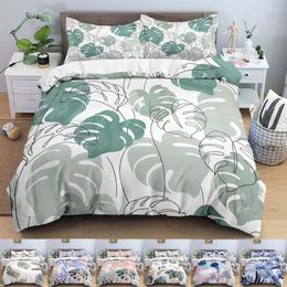 Bedding Sets Geometric Leaves Set Nordic Style Duvet Cover & Pillowcase Quilt EU Double King Size Or Adult Kids Crib