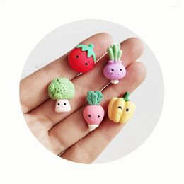 Decorative Figurines Resin Cute Cartoon Vegetable Mushroom Accessories Earring Charms Flatback Cabochon Scrapbooking Diy Crafts