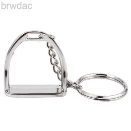 Key Rings 1Pcs Simple Elegant Design Western Stirrup Keychain Key Ring Hanger Tool For Men Women Bag Decoration Equestrian Equine Horse Th 240412