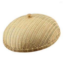Dinnerware Sets Bamboo Bread Cover Woven Kitchen Basket Round Rattan Tray Fruit Weaving Household Storage Baskets