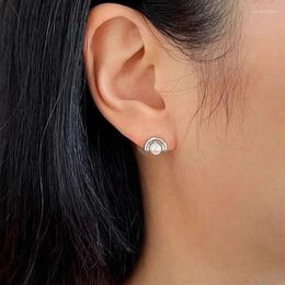 Stud Earrings Ventfille 925 Sterling Silver Arc-shaped Earring For Women Girl Gift Pearl Office Commuting Exquisite Jewelry Drop