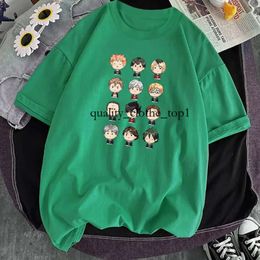 Herren-T-Shirts Haikyuu Kageyama Tobio Anime Man Shirt Lose lässige Kurzarm-Schwarze Modemarke 2024 Haruku Crewneck Camisetas gedrucktes Baumwoll-T-Shirt 886
