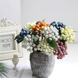 Decorative Flowers 30cm Artificial Berries Flower Christmas Fruit Fake Berry Foam Decoration For Wedding Home Table Plant Xmas Decor 2024