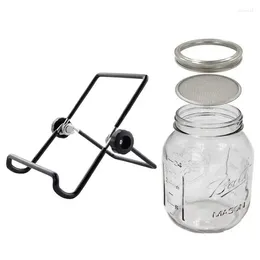 Wine Glasses Seed Sprouting Jar Kit Wide Mouth Quart Jars With 304 Stainless Steel Lids Mason Canning
