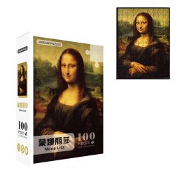 MaxRenard 25*35.5cm 100 Pieces for Adults Jigsaw Puzzles Da Vinci Mona Lisa Paper Assembling Painting Art Puzzles Toys for Gifts