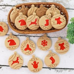 10Pc Christmas Cookie Cutter Jar Sauce Chocolate Stamp Mold Christmas Ball Deer Fondant Embosser Mold Christmas Biscuit Mold