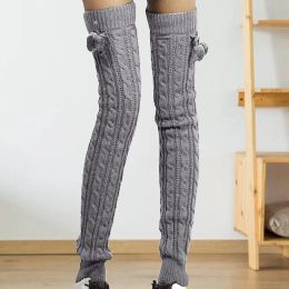 Winter Leg Warmers Women Winter Knee High Knit Boot Cuffs Solid Color Knee Socks Thick Leg Warmers Long Socks Foot Warmers
