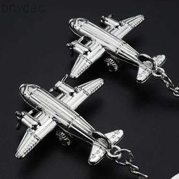 Key Rings Creative Aviation Aircraft Keychain Car Metal Key Ring Male And Female Key Chain Business Small Gifts 240412