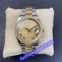 SSS Maker 36mm Steel Yellow Gold Green Diamond Dial Watch 126233 Automatic Fashion Men's Watch Wristwatch