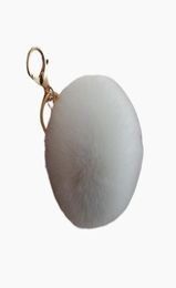 Rabbit Fur Soft Plus Pompom Keychain Keyring Ball Real Fur Soft y Charm Dangle Car Pendant Decor3511006