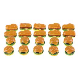 2Pcs Dollhouse Miniature Hamburgers Model Kitchen Food Accessories For Doll House Decor Kids Pretend Play Toys