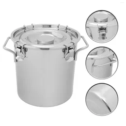 Storage Bottles Stainless Steel Sealed Bucket Milk Can Kitchen Supply Coffee Bean Jar With Handle Jugs Small Food