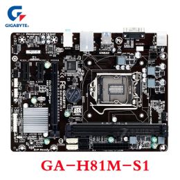 Motherboards Gigabyte GAH81MS1 Motherboard H81 H81M 2x DDR3 16GB H81MS1 LGA 1150 USB3.0 Desktop SATA III Micro ATX Original Mainboard Used