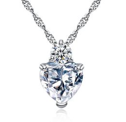 YHAMNI Heart Pendant Necklace 925 Sterling Silver Women Necklaces Wedding Diamond Crystal Collares Colar Jewerly XN297224482