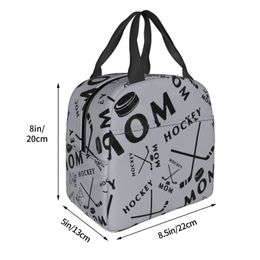 Hockey Mom Womens Lunch Bags Insulated Bento Bag Reusable Thermal Lunch Box for Work Picnics Tote Bags for Women