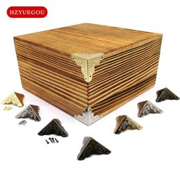 12pcs Wooden Box Corner Protector Cover Guard with Nail for Jewellery Chest Wine Gift Case Decorative Bronze Golden Silver DIY