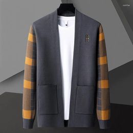 Men's Sweaters Pull Homme 2024 Autumn Striped Knit Cardigan For Men High End Handsome Soft Warm Sweater Coat Winter Thick Male Jacket