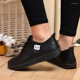 Casual Shoes Lace Up Women Flat Fashion Size Large Ladies Hard Wearing Flats Sneakers Non Slip Soft 89km