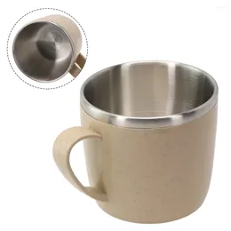 Mugs Coffee Stainless Steel Cup Anti-scalding Double-layer Insulated Milk Tea Water Bottle Shatterproof Durable