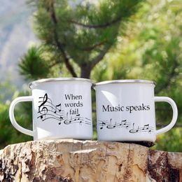 Mugs When Words Fail Music Speaks Personalised Enamel Coffee Couples Party Wine Beer Drink Juice Cup Creative Teacher Gift