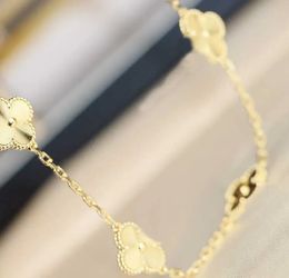 2024 V gold material luxury quality 10pcs pendant necklace with 1.5cm flowers wedding Jewellery gift WEB100 q2