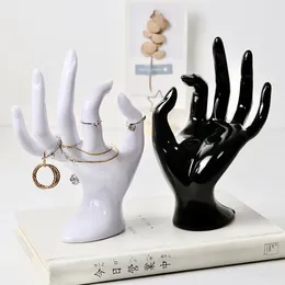 Decorative Plates Elegant OK Gesture Jewellery Display Stand Bracelet Earrings Necklace Storage Organiser Hand Shape Shelf For Store Home