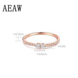 Solid 14K Rose Gold Round DF Moissanite Engagement Ring Band lab Diamond Solitaire Wedding for Women