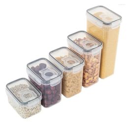 Storage Bottles Transparent Plastic Dry Food Box Moisture-proof Grain Rice Tank Sealed Jar Pet Container Kitchen Organiser