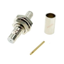 10PCS/LOT BEVOTOP LMR195 RG58 QMA Female Waterproof Bulkhead Jack 50 Ohm 50-3 QMA Connector QMAK-3 for RG-58 LMR-195 Cable