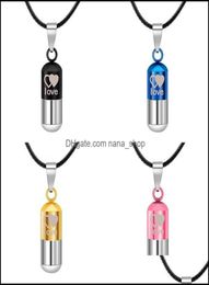 Pendant Necklaces Pendants Jewelry Stainless Steel Urn Cremation Ashes Necklace For Women Men Family Heart Save Love Open Locket L2735346