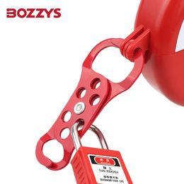 BOZZYS Double Head Steel Dual-Jaw Lockout Hasp of High Strength Steel with Plastic-coated Can Holds 6 Padlocks