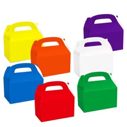 Gift Wrap 500pcs/Lot Wholesale Recycle Assorted Multi Color Portable Paper Breakfast Candy Cheese Cake Box With Handle