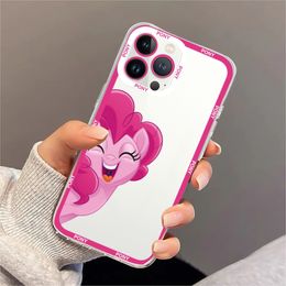 Cute My L-Little P-Pony Phone Case For Samsung S20 S21 S22 S23 Ultra Plus S10 Transparent Border Shell