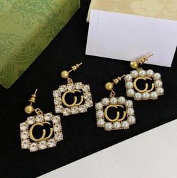 Designer Letter Earring Stud For Women Fashion Earrings Diamonds Gold Earrings Luxury Jewellery Mens Hoop Earring Studs 2208041D37251216366