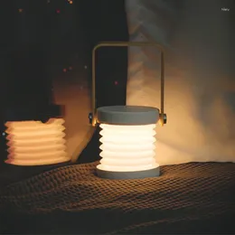 Decorative Plates LED Lantern Night Light Creative Folding Eye Protection USB Recharge Table Lamp Emergency Peculiar Home Gift