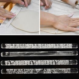 Acrylic Texture Rolling Pin Embossing Rolling Stick Leopard Alligator Wood Grain Embossed Rod DIY Ceramics Pottery Clay Tool