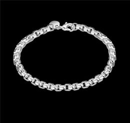 High quality New round added brand 925 silver bracelet JSPB157Beast gift men and women sterling silver plated Charm bracelets818843639985