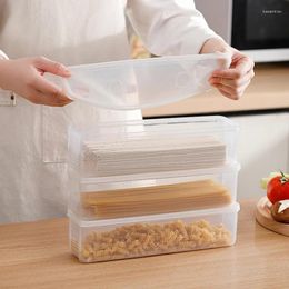 Storage Bottles Refrigerator Plastic Covered Noodle Box Food Preservation Kitchen Rectangular Large Capacity