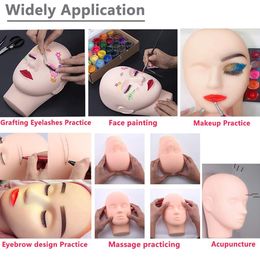 High Grade Soft Massage Flat Mannequin Head Makeup Practice Professional Dolls Head Training Cosmetology Heads