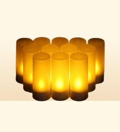 USB Rechargeable Led Candles With Flickering Flame Flameless Led Candles Home Decoration Christmas Tealight Candle Lights H12222851081