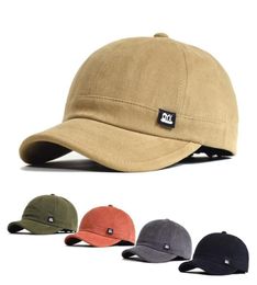 Vintage Short Brim Baseball Cap Cotton Men Women Soft Dad Hat Adjustable Trucker Style Low Profile Caps 2204272354533