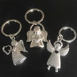 Key Rings Creative Design Lovely Angel Keychain Men Women Key Holder Chain Ring Car Chaveiros Llaveros Bag Pendant Charm Wedding Gifts 240412