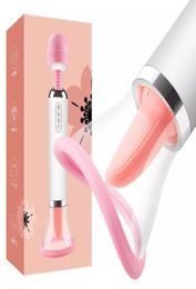 Massager Sex Toy handheld Women Masturbation Toys Adult Female Vibrator Licking Tongue Nipple Clit Stimulator Sucking Pump7652793