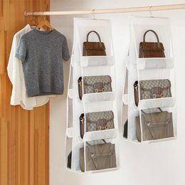 Storage Bags Transparent Bag Hanging Handbag Organiser For Wardrobe Closet Door Wall Clear Shoe