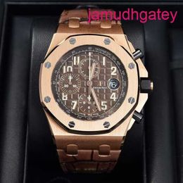 Popular AP Wrist Watch Royal Oak Offshore Series Mens 42mm Diameter Precision Steel 18k Rose Gold Casual Watch 26470OR.OO.A099CR.01